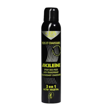 Akileine – Spray déo pieds anti-transpirant et assainissant chaussures, 200 ml