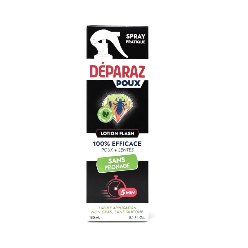 Deparaz – Lotion flash anti-poux et lentes, 100 ml Deparaz – Lotion flash anti-poux et lentes, 100 ml