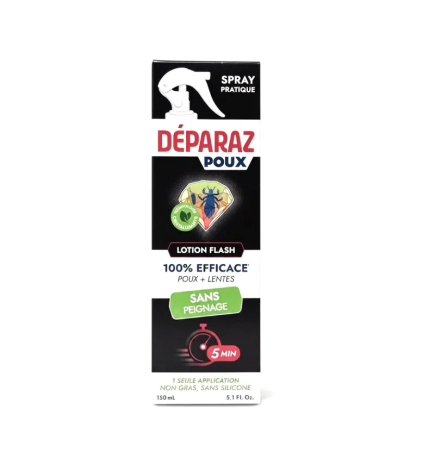 Deparaz – Lotion flash anti-poux et lentes, 100 ml