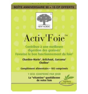 New Nordic – Activ Foie, 90 comprimés + 15 comprimés offerts
