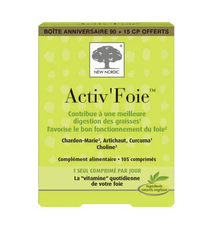 New Nordic – Activ Foie, 90 comprimés + 15 comprimés offerts