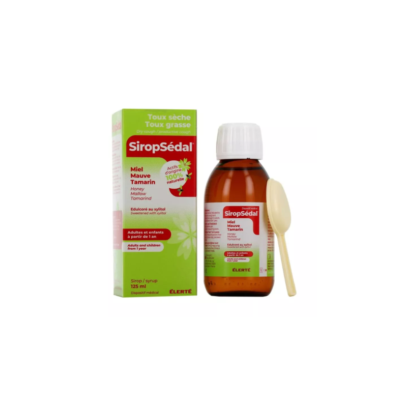 Laboratoires Élerte – Siropsedal Sirop toux sèche et grasse, 125 ml Laboratoires Élerte – Siropsedal Sirop toux sèche et grasse, 125 ml