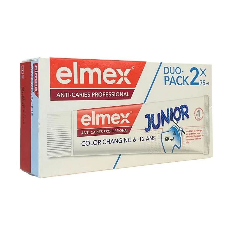Elmex – Dentifrice Junior Anti-Caries Professional color changing enfant 6-12 ans, 75 ml Elmex – Dentifrice Junior Anti-Caries Professional color changing enfant 6-12 ans, 75 ml