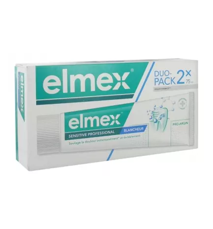 Elmex – Dentifrice Sensitive Professional Blancheur, lot de 2 x 75 ml
