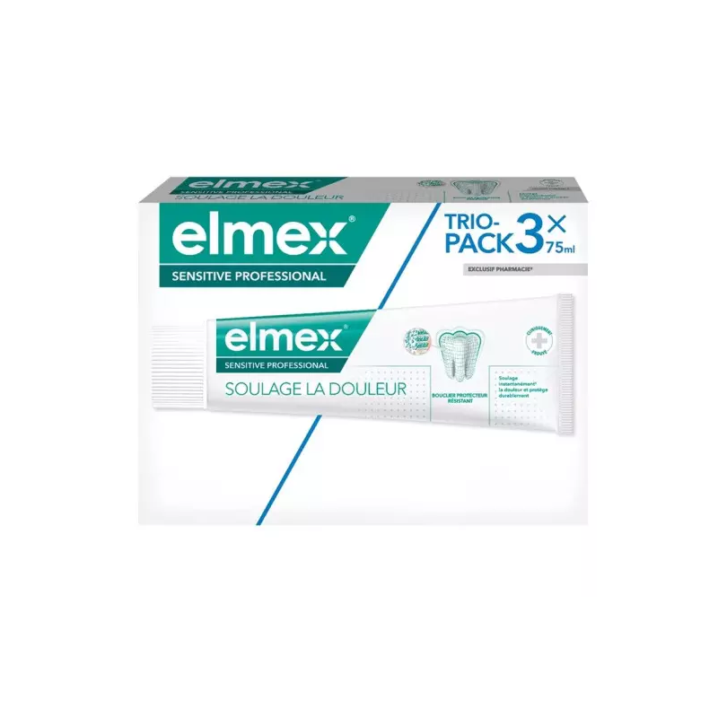 Elmex – Dentifrice Sensitive dents sensibles, lot de 3 x 75 ml Elmex – Dentifrice Sensitive dents sensibles, lot de 3 x 75 ml