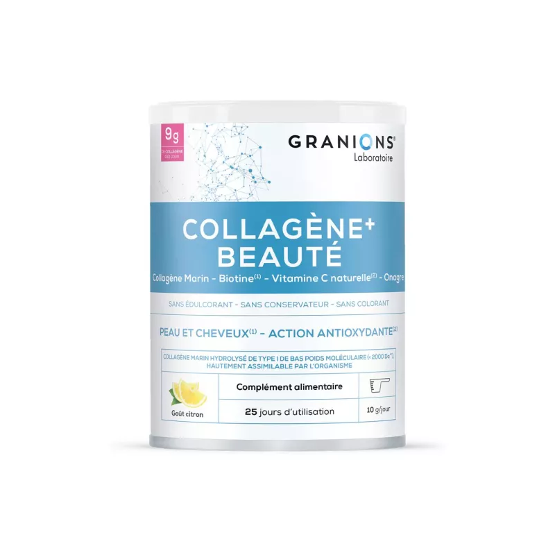Granions – Collagène Beauté Action Antioxydante goût pomme, 220 g
