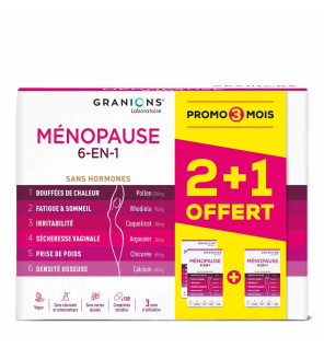 Granions – Ménopause 6 en 1 sans hormone, 180 comprimés