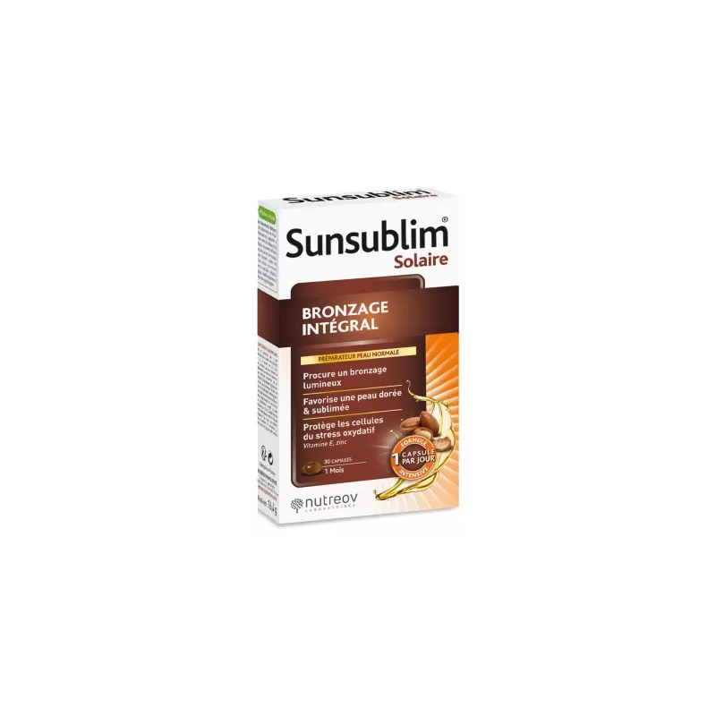 Nutreov – Sunsublim Bronzage Intégral Peau Normale, 30 capsules Nutreov – Sunsublim Bronzage Intégral Peau Normale, 30 capsules