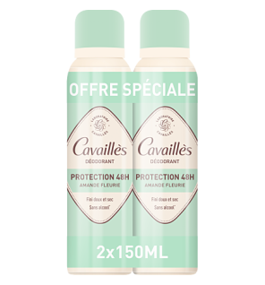Cavaillès – Déodorant dermato 48h anti-odeurs spray, lot 2 x 150 ml