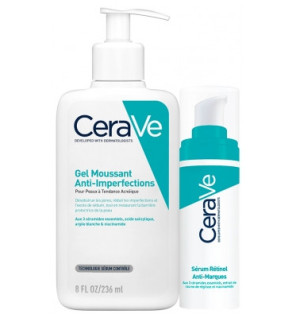 CeraVe – Trousse routine anti-marques gel moussant 236 ml + sérum rétinol 30 ml