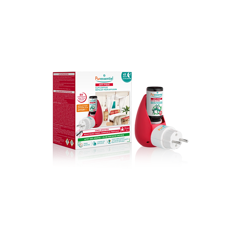 Puressentiel – Diffuseur Clip Diffuse répulsif anti-pique Puressentiel – Diffuseur Clip Diffuse répulsif anti-pique