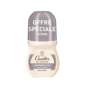 Cavaillès – Déodorant anti-transpirant intense LP 48h roll-on, 2x50 ml