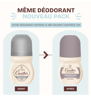 Cavaillès – Déodorant anti-transpirant intense LP 48h roll-on, 2x50 ml