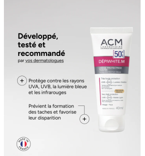 Depiwhite M – Crème Protectrice Teintée SPF50+, 40 ml