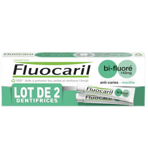 Fluocaril – Dentifrice bi-fluoré menthe, lot 2 x 75 ml