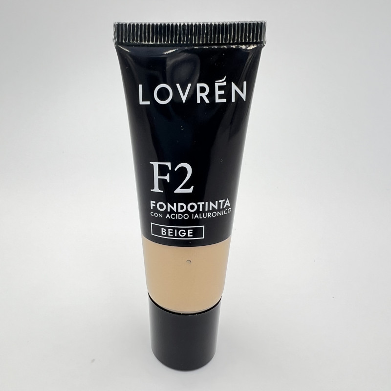 Lovrèn – Fond de teint F2 Beige à l’acide hyaluronique, 30 ml