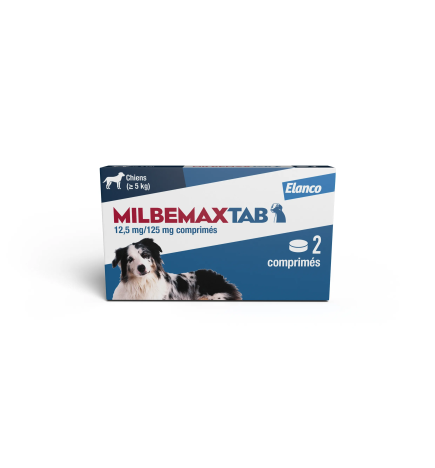 Milbemax – Vermifuge spectre large chien 5 kg, 2 comprimés