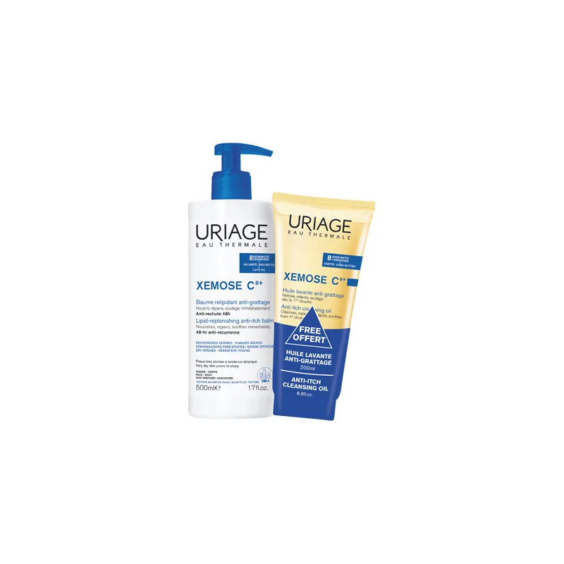 Uriage – Xémose C8+ Baume relipidant anti-grattage 500 ml + huile lavante anti-grattage 200 ml offerte Uriage – Xémose C8+ Baume relipidant anti-grattage 500 ml + huile lavante anti-grattage 200 ml offerte
