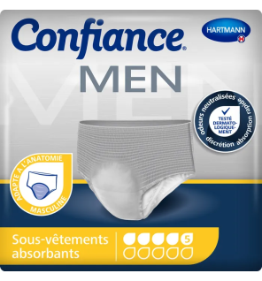 Hartmann – Confiance Men Slips absorbants fuites urinaires taille M 5 gouttes, 8 unités