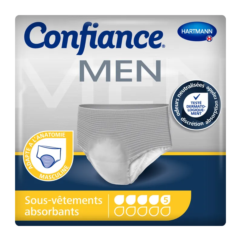 Hartmann – Confiance Men Slips absorbants fuites urinaires taille M 5 gouttes, 8 unités