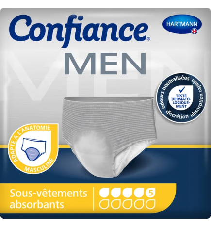 Hartmann – Confiance Men Slips absorbants fuites urinaires taille M 5 gouttes, 8 unités