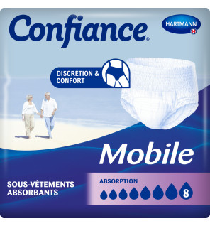Hartmann – Confiance Mobile 8 gouttes slip absorbant taille XL, 14 unités