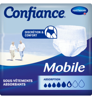 Hartmann – Confiance Mobile 6 gouttes slip absorbant taille XL, 14 unités