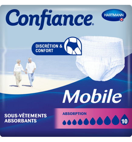 Hartmann – Confiance Mobile 10 gouttes slip absorbant taille XL, 14 unités