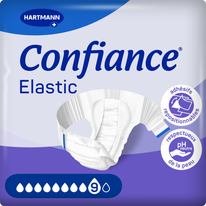 Hartmann – Confiance Elastic change complet 9 gouttes taille L, 14 unités
