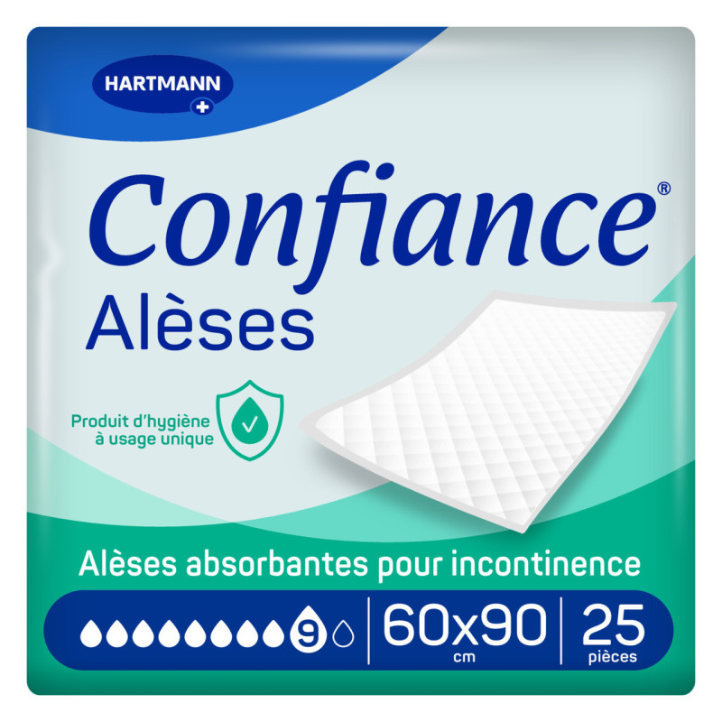 Hartmann – Confiance alèses 9 gouttes 60 x 90 cm, 25 unités
