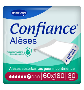 Hartmann – Confiance alèses 7 gouttes 60 x 180 cm avec ailes, 20 unités