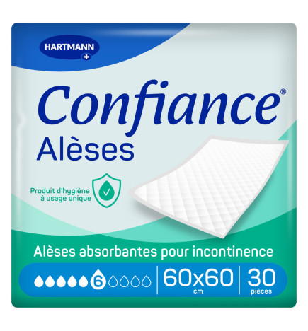 Hartmann – Confiance alèses 6 gouttes 60 x 60 cm, 30 unités