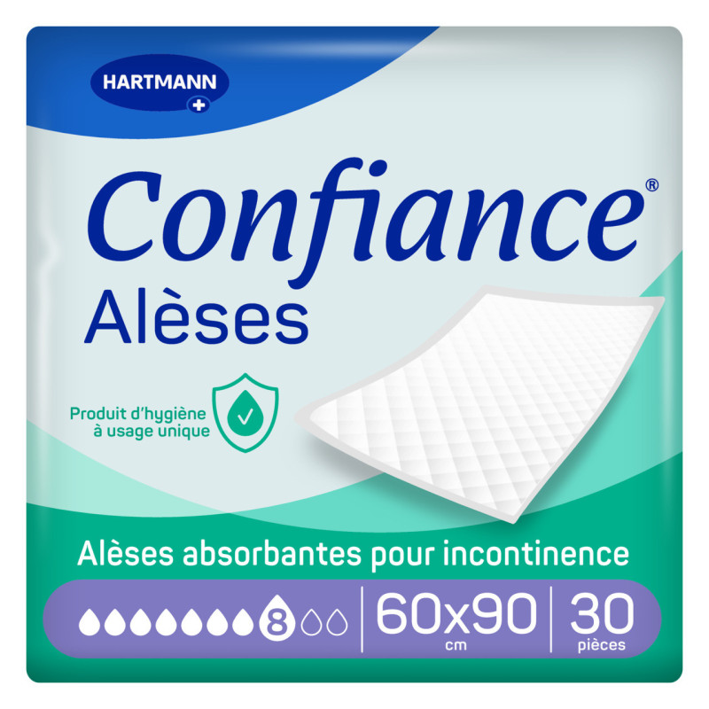 Hartmann – Confiance alèses 8 gouttes 60 x 90 cm, 30 unités