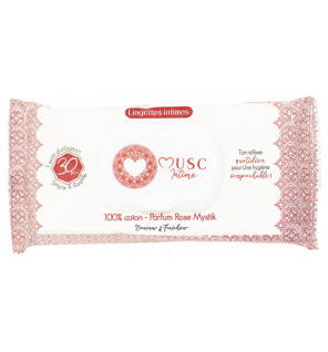 Musc Intime – Lingettes intimes Rose Mystik, 30 lingettes