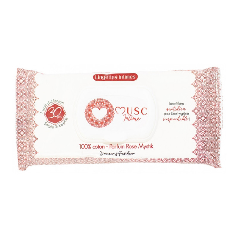 Musc Intime – Lingettes intimes Rose Mystik, 30 lingettes Musc Intime – Lingettes intimes Rose Mystik, 30 lingettes