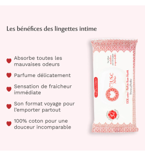 Musc Intime – Lingettes intimes Rose Mystik, 30 lingettes