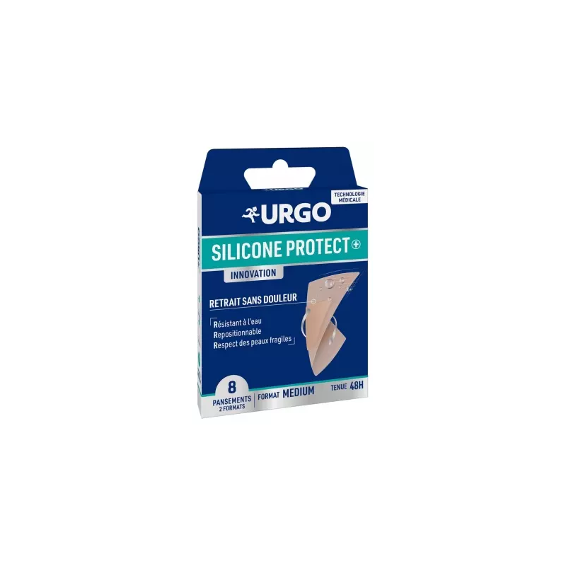 Urgo – Silicone Protect Pansements Medium 2 formats, 8 pansements
