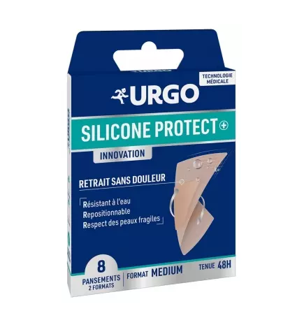 Urgo – Silicone Protect Pansements Medium 2 formats, 8 pansements