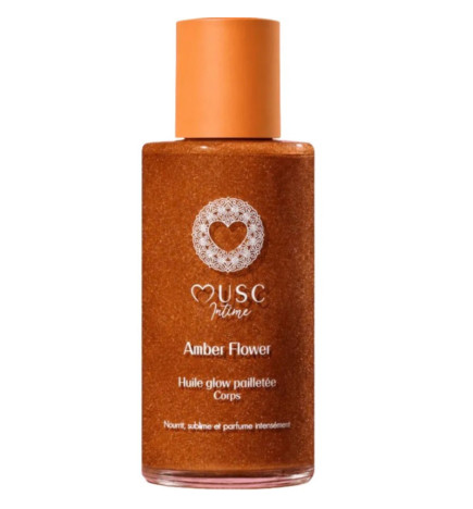 Musc Intime – Huile Glow Pailletée Amber Flower, 100 ml