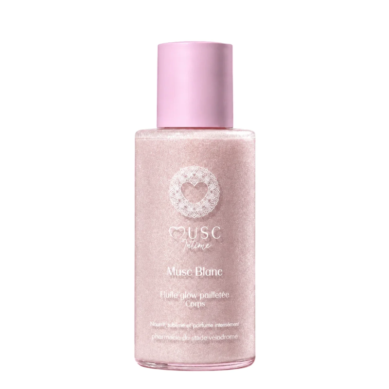 Musc Intime – Huile Glow Pailletée Musc Blanc, 100 ml Musc Intime – Huile Glow Pailletée Musc Blanc, 100 ml