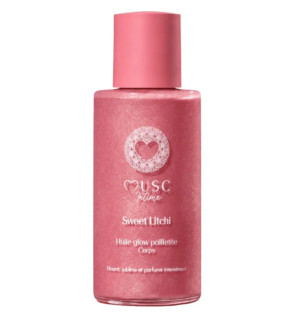 Musc Intime – Huile Glow Pailletée Sweet Litchi, 100 ml