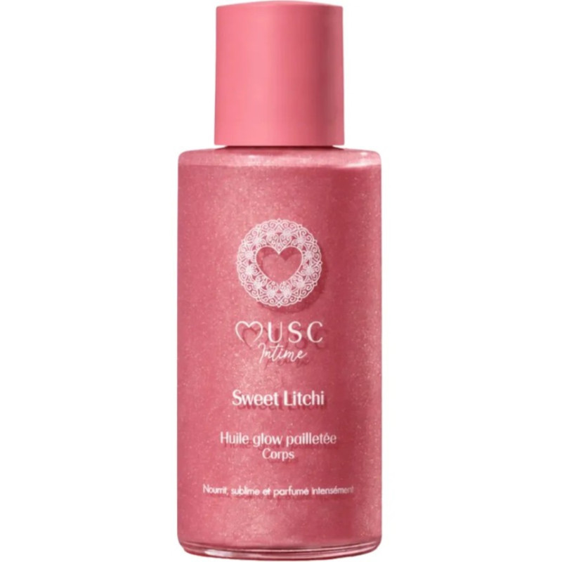 Musc Intime – Huile Glow Pailletée Sweet Litchi, 100 ml