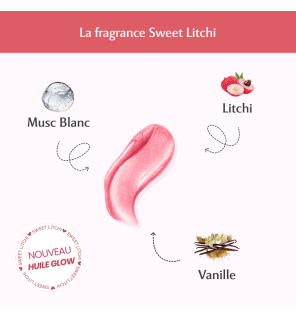 Musc Intime – Huile Glow Pailletée Sweet Litchi, 100 ml