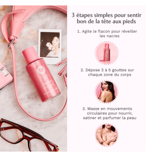Musc Intime – Huile Glow Pailletée Sweet Litchi, 100 ml
