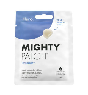Hero Cosmetics – Mighty Patch Invisible patchs jour hydrocolloïdes anti-acné visage, 6 patchs