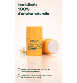 Weleda – Déodorant stick rechargeable fleur d’oranger, 50 g