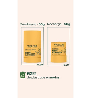Weleda – Déodorant stick rechargeable fleur d’oranger, 50 g