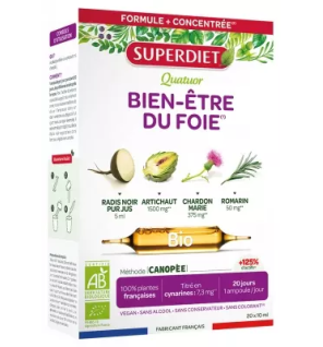 Super Diet – Quatuor bio bien-être du foie, 20 ampoules