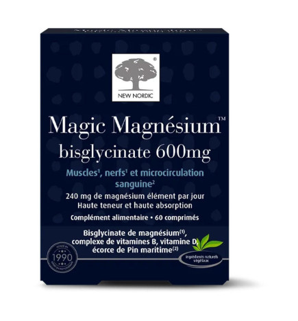 New Nordic – Magic Magnesium bisglycinate, 60 comprimés