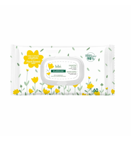 Klorane – Bébé lingettes nettoyantes douces, 60 unités